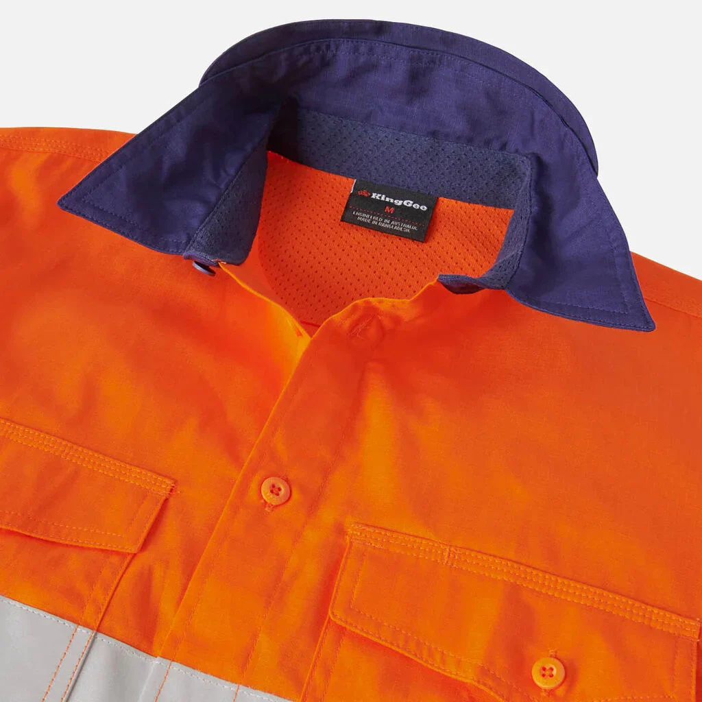King Gee Workcool 2 Hi-Vis Reflective Two Tone Long Sleeve Work Shirt (K54880) - Image 3
