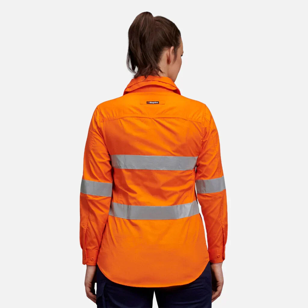 King Gee Women's Workcool 2 Hi-Vis Reflective Work Shirt (K44545) - Image 2