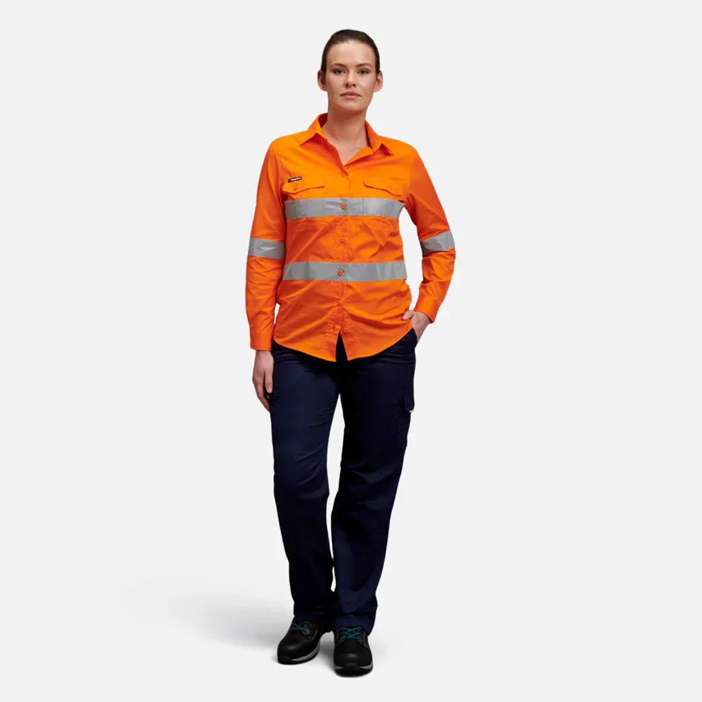 King Gee Women's Workcool 2 Hi-Vis Reflective Work Shirt (K44545) - Image 7