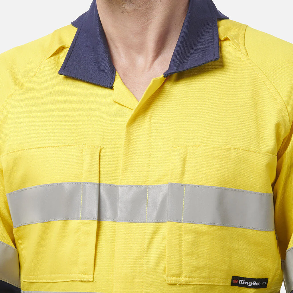 King Gee Workcool 2 Hi-Vis Reflective Two Tone Work Overalls (K51540) - Image 10