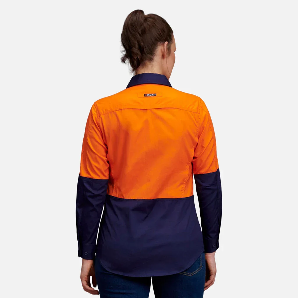 King Gee Women's Workcool 2 Hi-Vis Lightweight Work Shirt (K44543) - Image 2