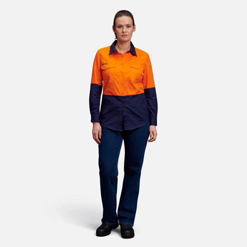 King Gee Women's Workcool 2 Hi-Vis Lightweight Work Shirt (K44543) - Image 7