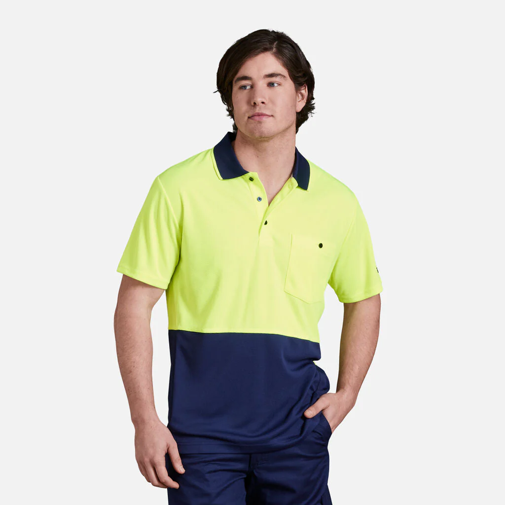 King Gee Workcool Hyperfreeze Hi-Vis Two Tone Short Sleeve Polo Shirt (K54205) - Image 10