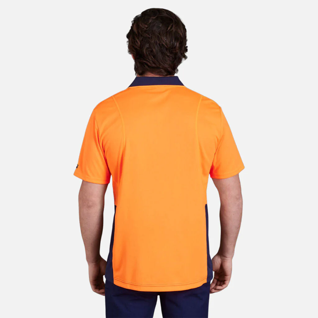 King Gee Workcool Hyperfreeze Hi-Vis Two Tone Short Sleeve Polo Shirt (K54205) - Image 4