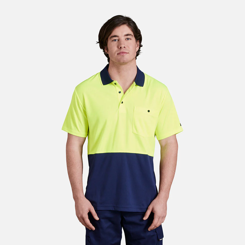 King Gee Workcool Hyperfreeze Hi-Vis Two Tone Short Sleeve Polo Shirt (K54205) - Image 7