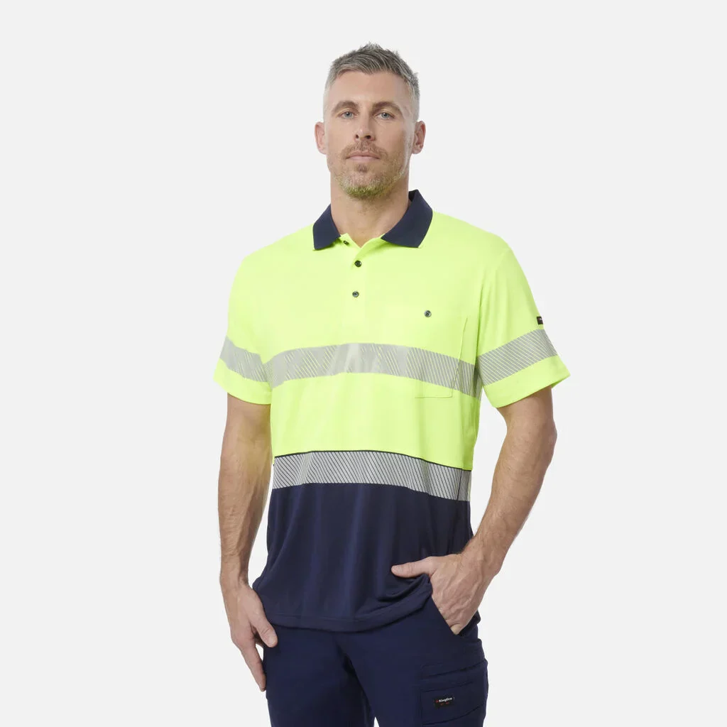 King Gee Workcool Hyperfreeze Hi-Vis Reflective Short Sleeve Polo (K54215 ) - Image 6