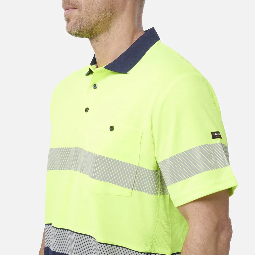 King Gee Workcool Hyperfreeze Hi-Vis Reflective Short Sleeve Polo (K54215 ) - Image 7
