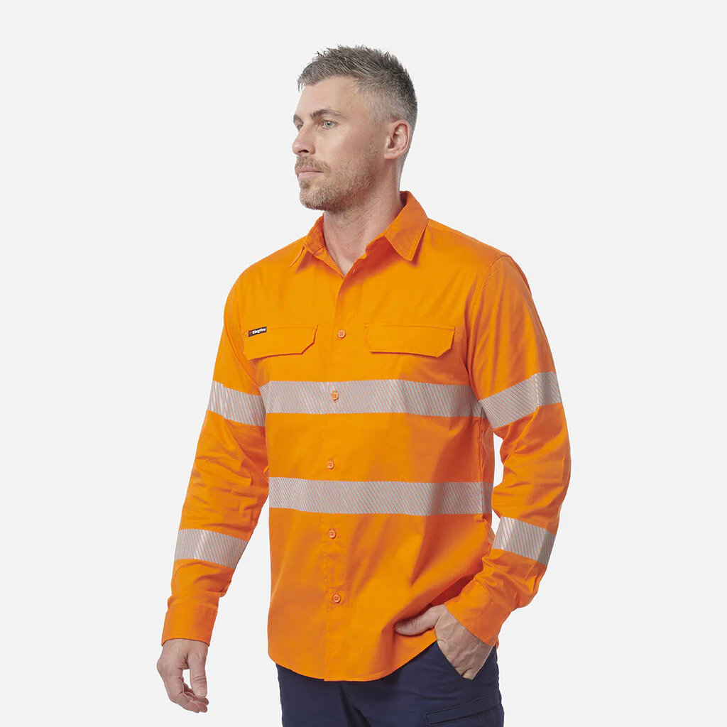 King Gee Workcool Pro Hi-Vis Stretch Reflective Work Shirt (K54031) - Image 3