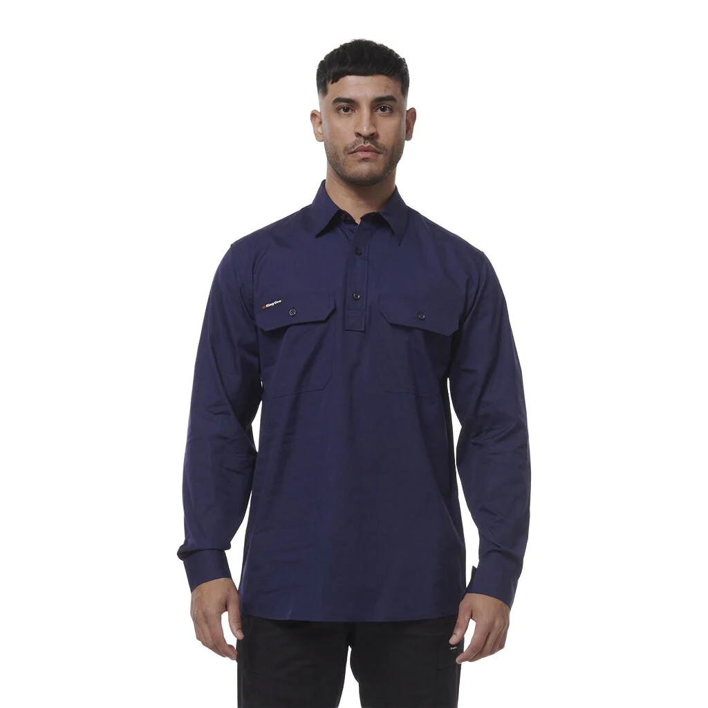 King Gee Workcool Vented Closed Front Shirt Long Sleeve (K14033) - Image 5