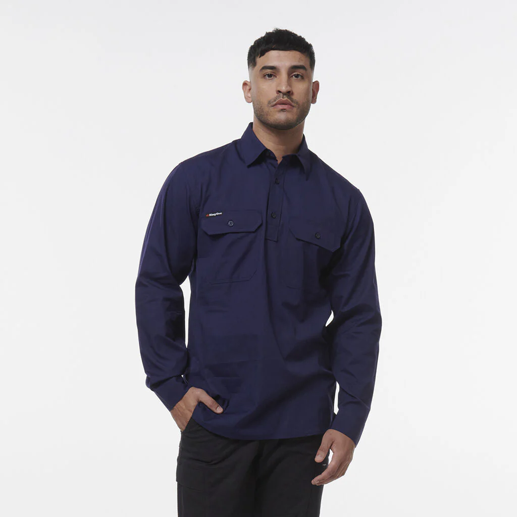 King Gee Workcool Vented Closed Front Shirt Long Sleeve (K14033) - Image 8