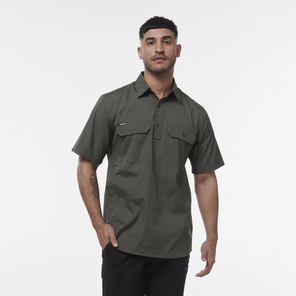 King Gee Workcool Vented Closed Front Shirt Short Sleeve (K14032) - Image 2