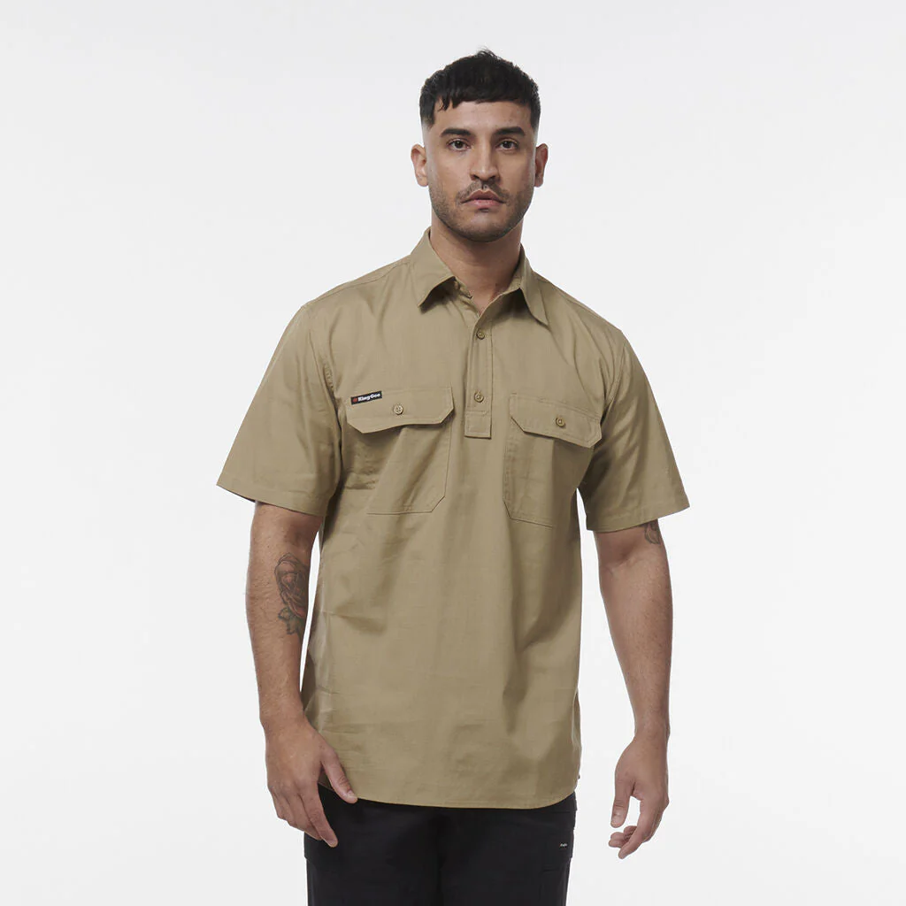 King Gee Workcool Vented Closed Front Shirt Short Sleeve (K14032) - Image 7