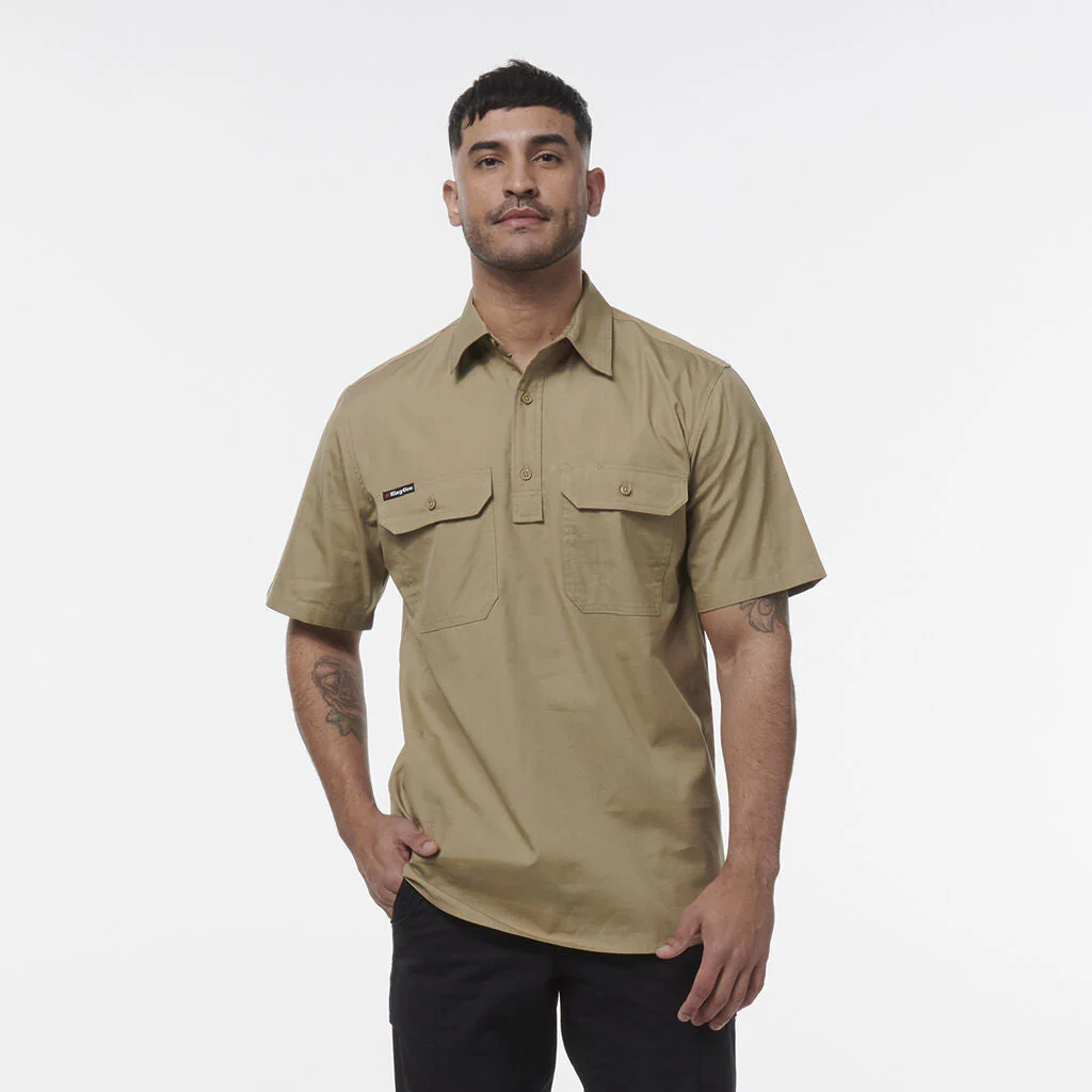 King Gee Workcool Vented Closed Front Shirt Short Sleeve (K14032) - Image 8