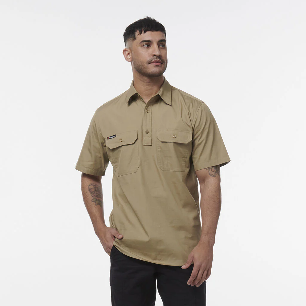 King Gee Workcool Vented Closed Front Shirt Short Sleeve (K14032) - Image 9