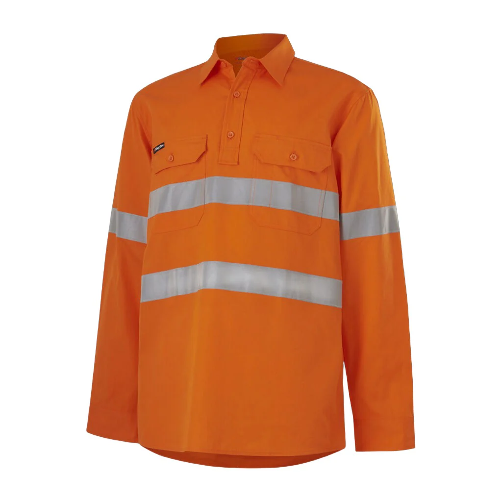 King Gee Workcool Vented Closed Front Shirt Taped Long Sleeve (K54916) - Image 2