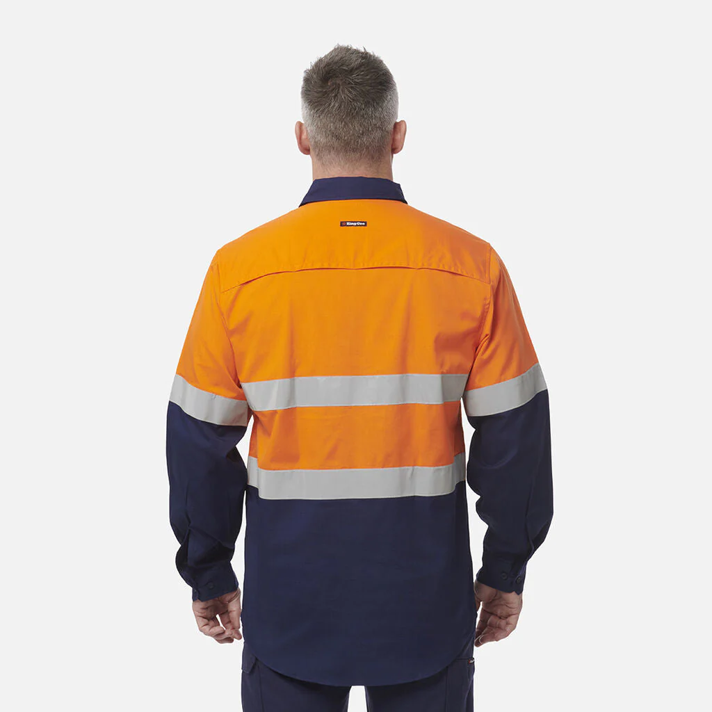 King Gee Workcool Vented Closed Front Spliced Shirt Taped Long Sleeve (K54914) - Image 2