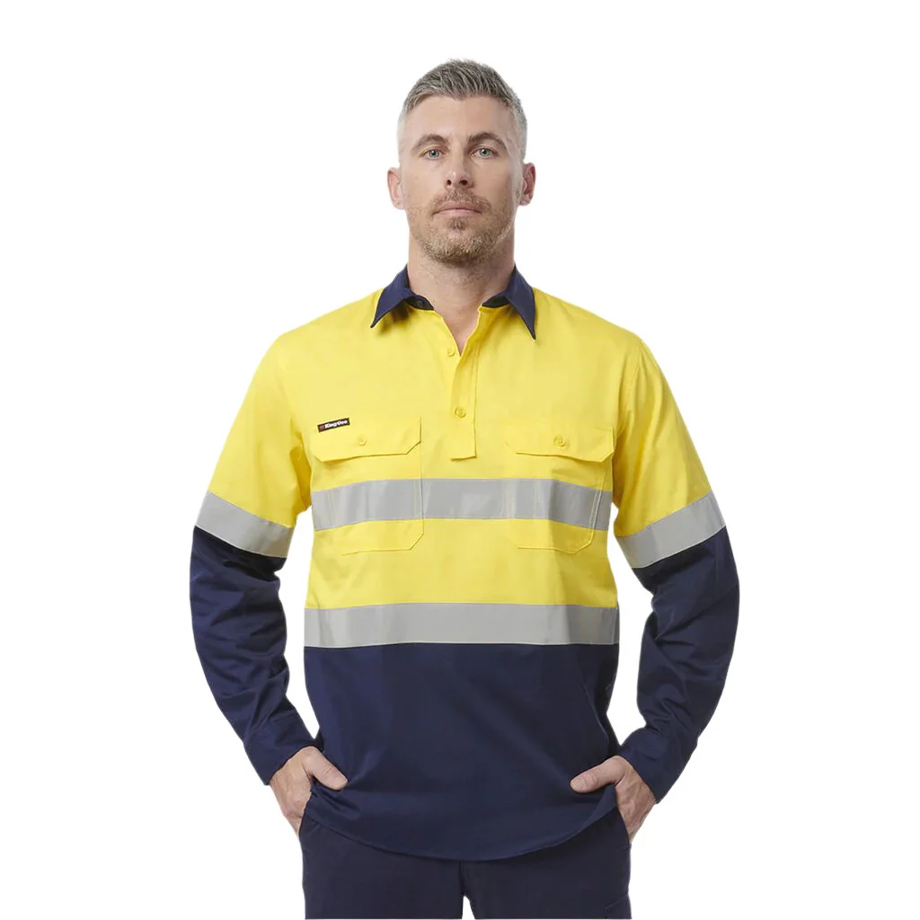 King Gee Workcool Vented Closed Front Spliced Shirt Taped Long Sleeve (K54914) - Image 4