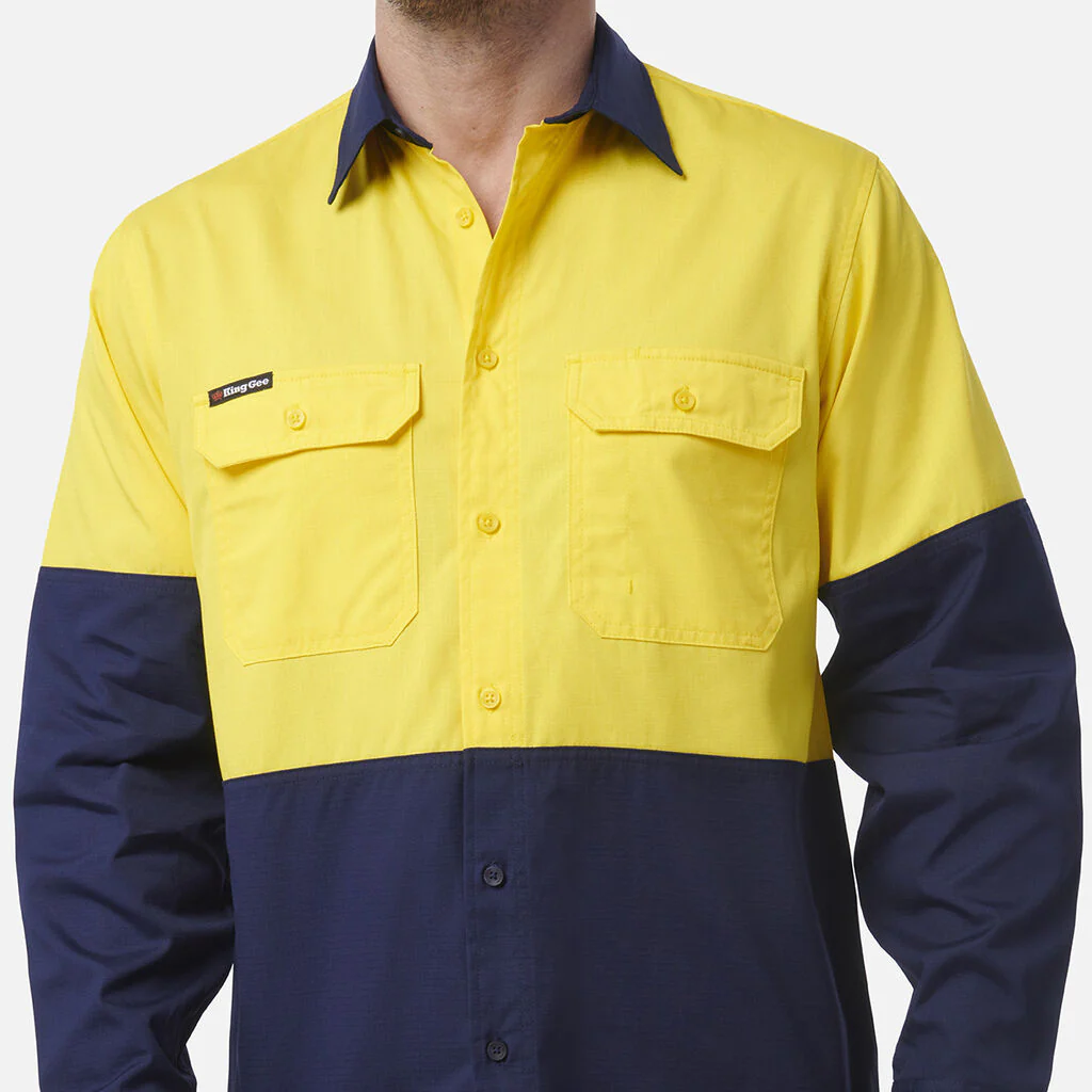 King Gee Workcool Vented Spliced Shirt Long Sleeve (K54912) - Image 7