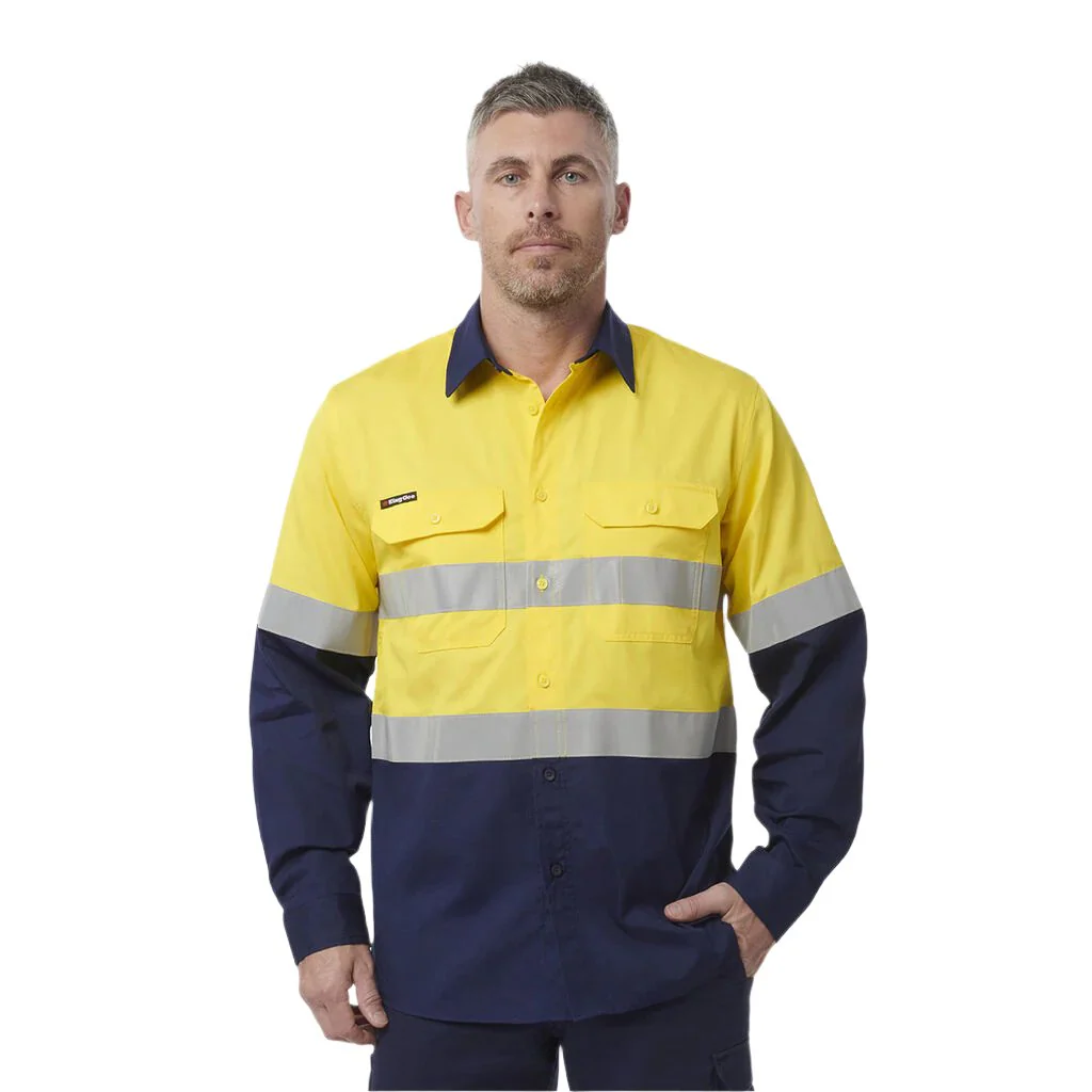King Gee Workcool Vented Spliced Shirt Taped Long Sleeve (K54913) - Image 7