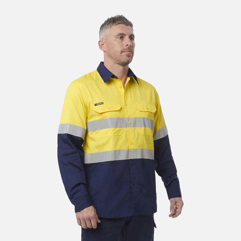 King Gee Workcool Vented Spliced Shirt Taped Long Sleeve (K54913) - Image 9