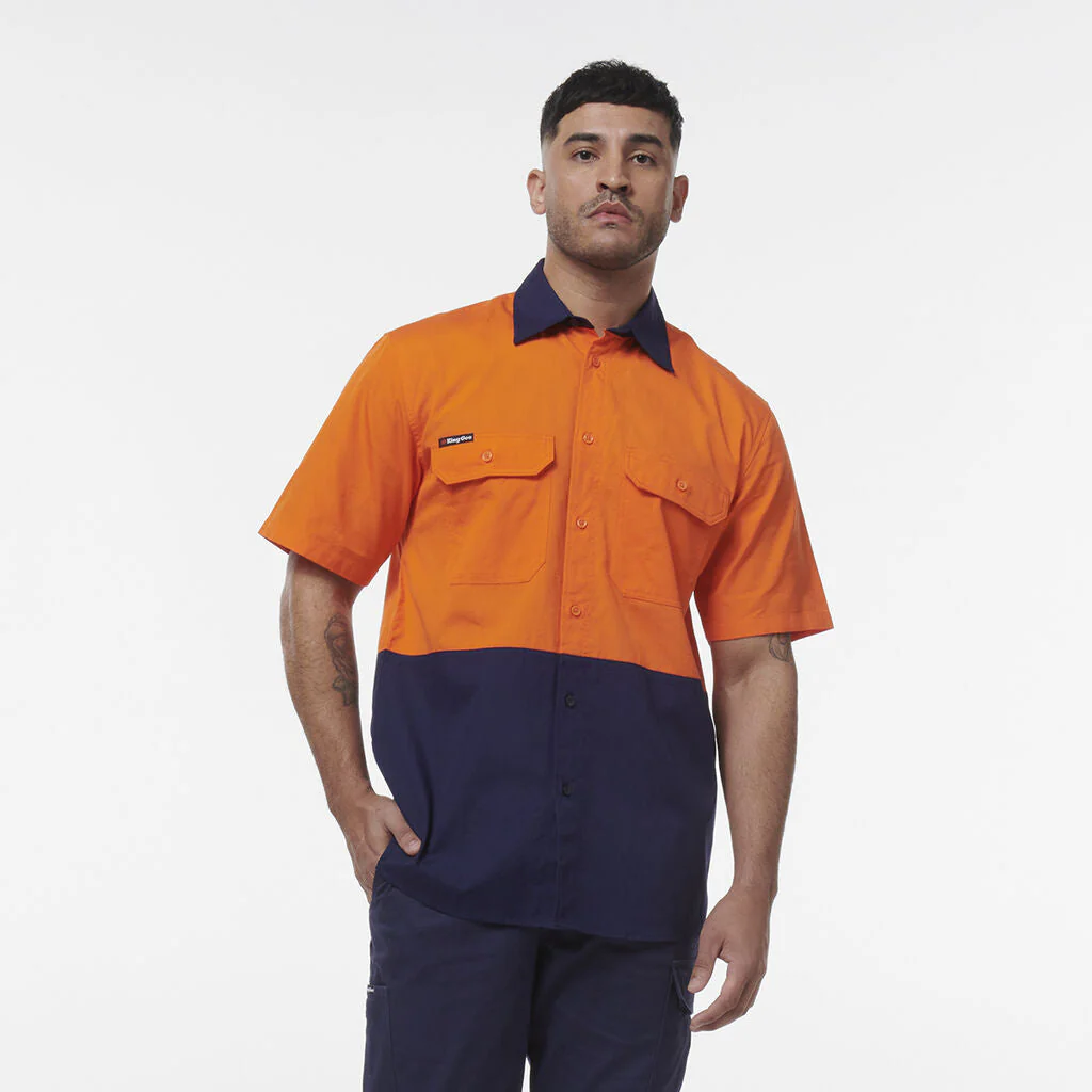 King Gee Workcool Vented Spliced Short Sleeve Shirt (K54008) - Image 3