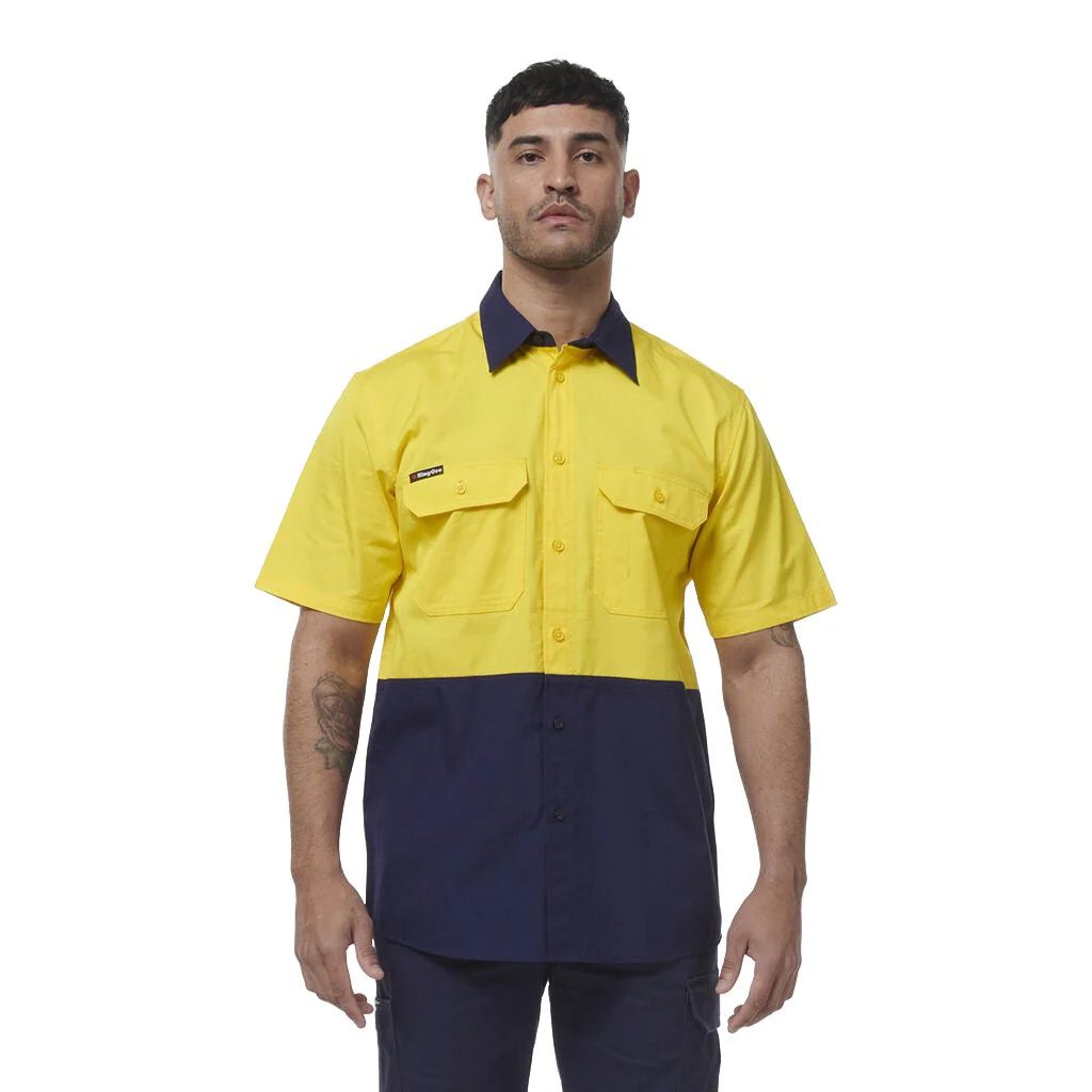 King Gee Workcool Vented Spliced Short Sleeve Shirt (K54008) - Image 4