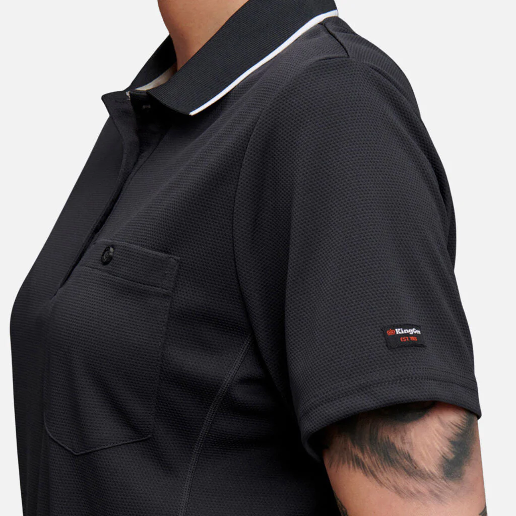 King Gee Women's Workcool Hyperfreeze Short Sleeve Polo Shirt (K44740) - Image 6