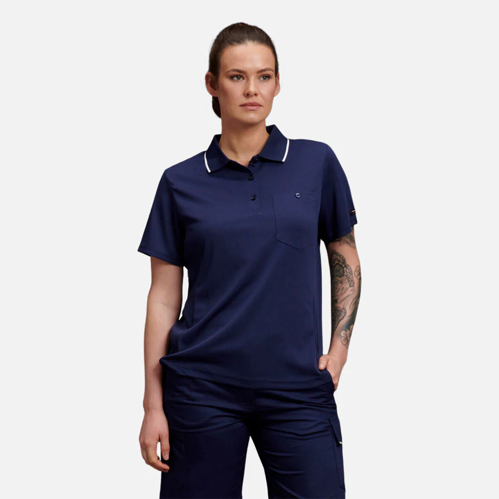King Gee Women's Workcool Hyperfreeze Short Sleeve Polo Shirt (K44740) - Image 9