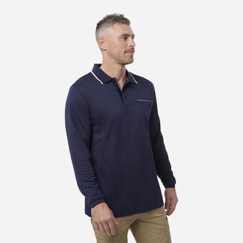 King Gee Workcool Long Sleeve Polo Shirt (K69790) - Image 3