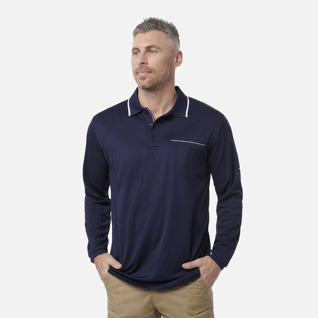 King Gee Workcool Long Sleeve Polo Shirt (K69790) - Image 4