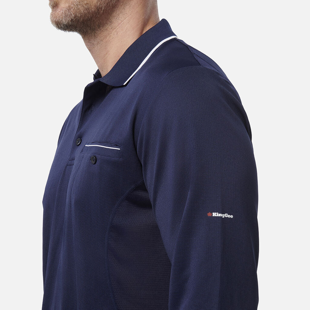 King Gee Workcool Long Sleeve Polo Shirt (K69790) - Image 6