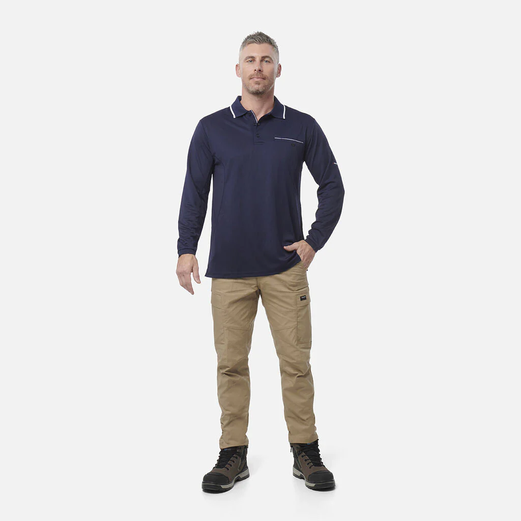 King Gee Workcool Long Sleeve Polo Shirt (K69790) - Image 7
