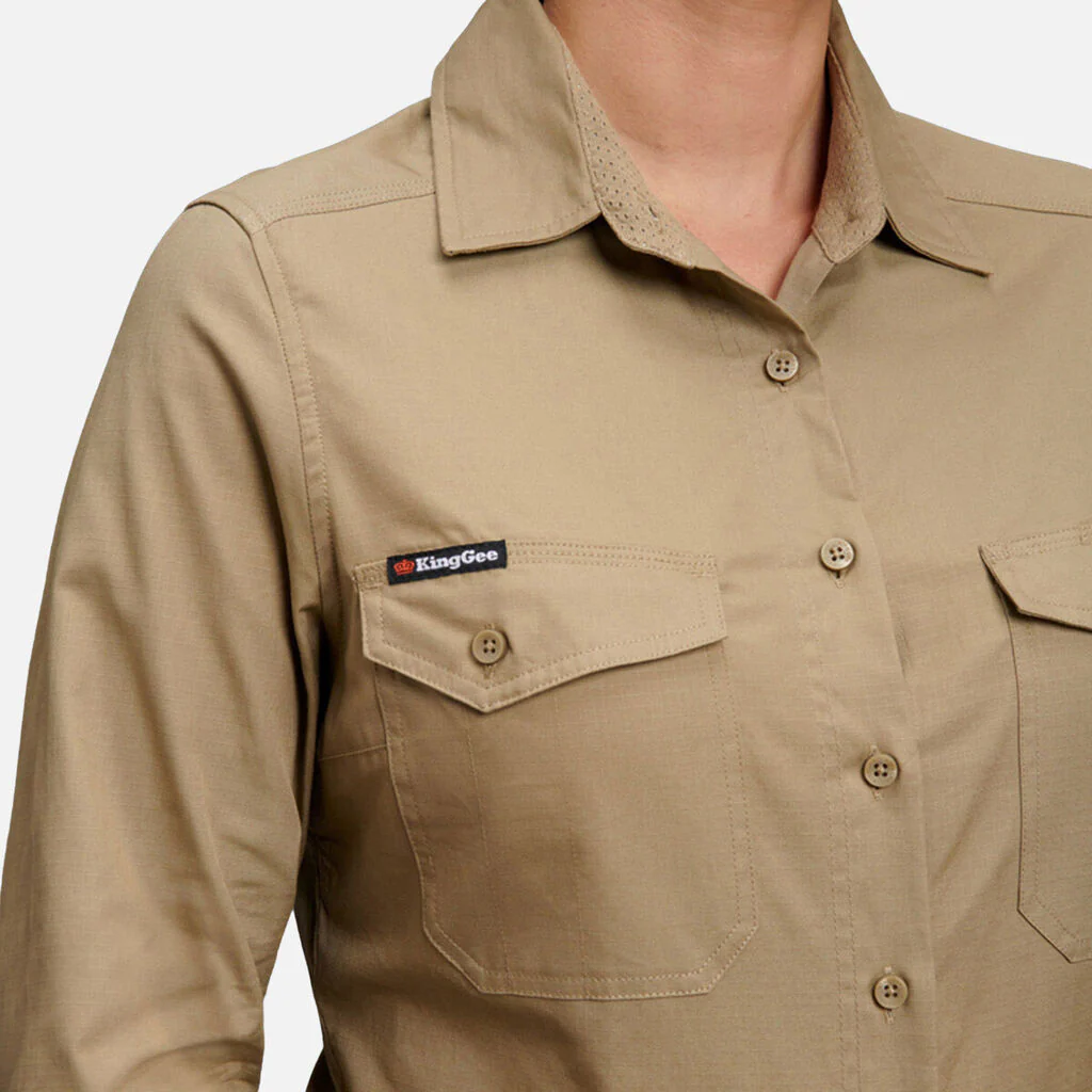 King Gee Women's Workcool 2 Long Sleeve Ripstop Work Shirt (K69880) - Image 10