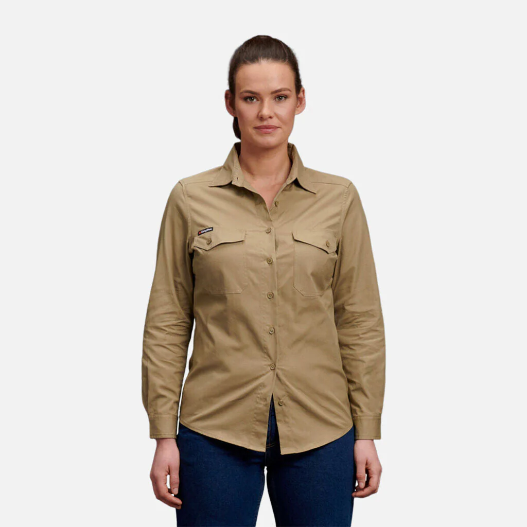 King Gee Women's Workcool 2 Long Sleeve Ripstop Work Shirt (K69880) - Image 13