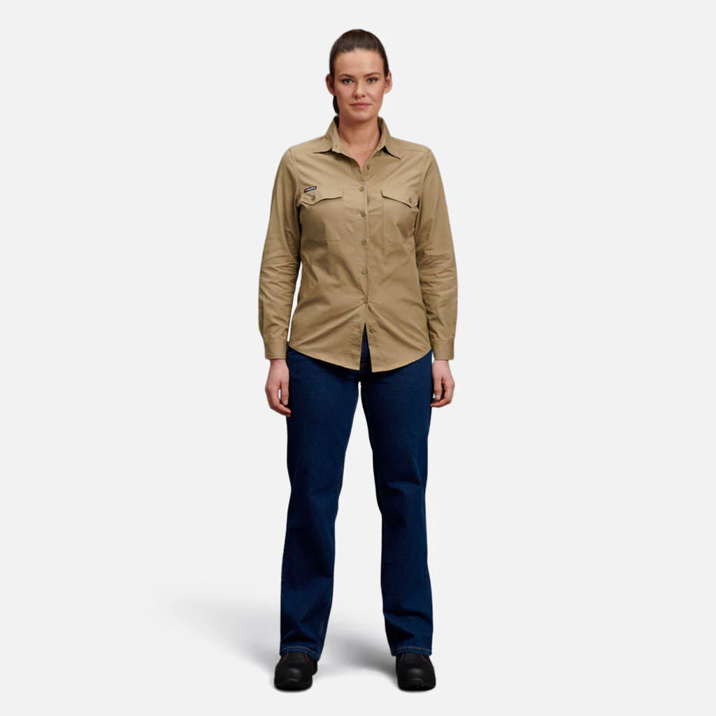 King Gee Women's Workcool 2 Long Sleeve Ripstop Work Shirt (K69880) - Image 14