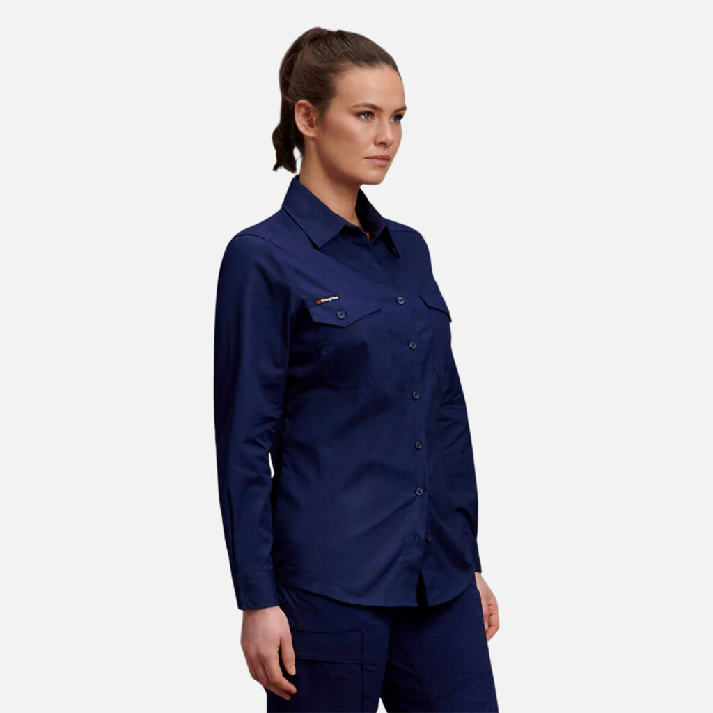 King Gee Women's Workcool 2 Long Sleeve Ripstop Work Shirt (K69880) - Image 17