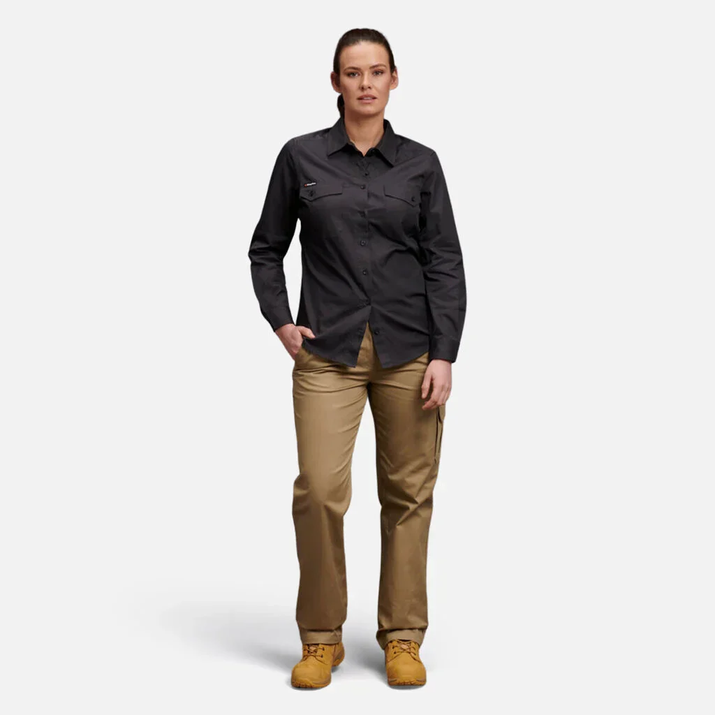 King Gee Women's Workcool 2 Long Sleeve Ripstop Work Shirt (K69880) - Image 7