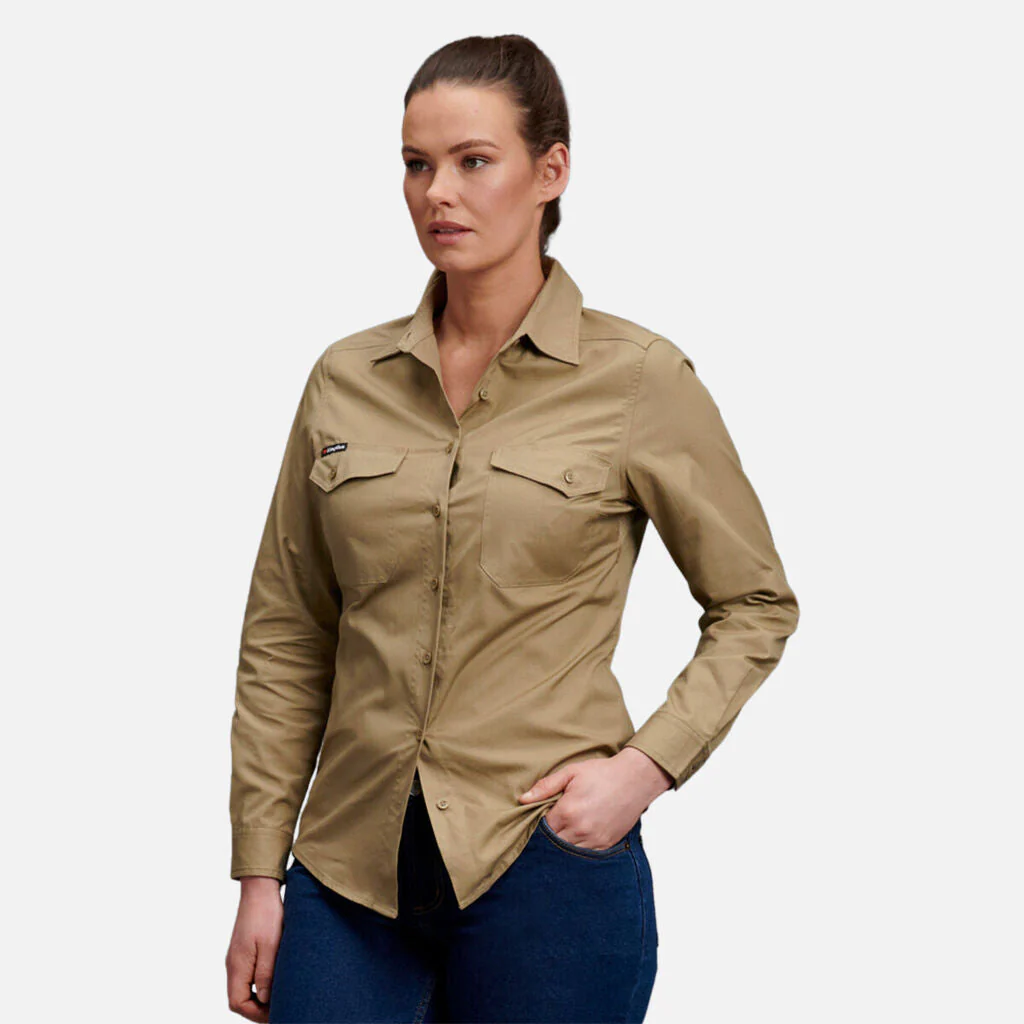 King Gee Women's Workcool 2 Long Sleeve Ripstop Work Shirt (K69880) - Image 8