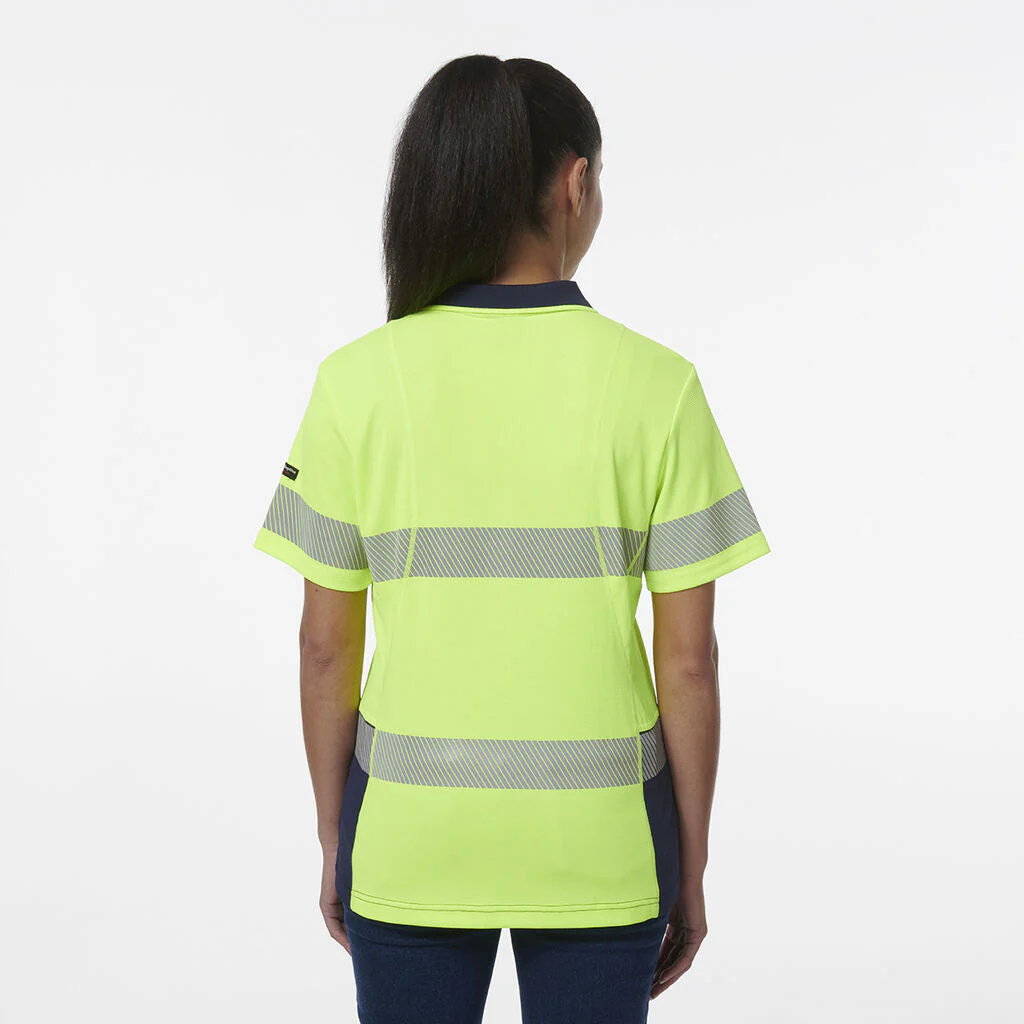 King Gee Women's Workcool Hyperfreeze Spliced Short Sleeve Polo With Segmented Tape (K44224) - Image 10