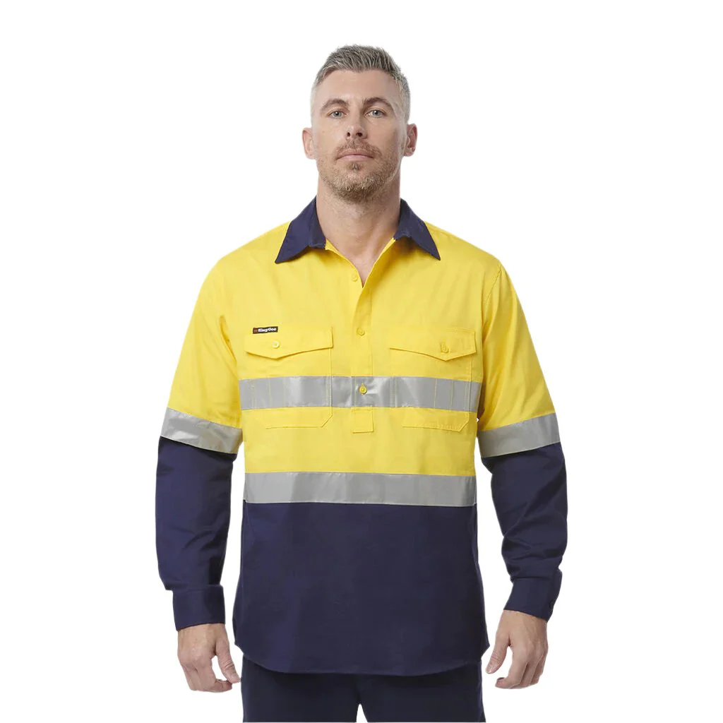 King Gee Workcool 2 Hi-Vis Reflective Closed Front Work Shirt (K54886) - Image 7