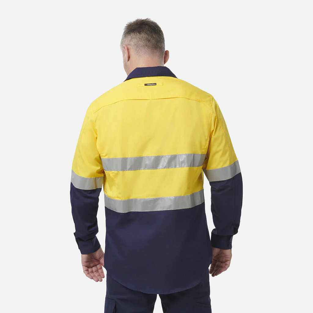 King Gee Workcool 2 Hi-Vis Reflective Closed Front Work Shirt (K54886) - Image 8
