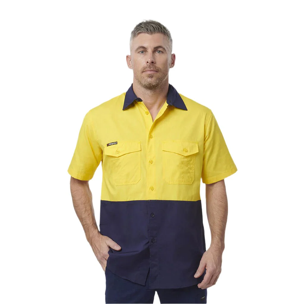 King Gee Workcool 2 Hi-Vis Two Tone Short Sleeve Drill Work Shirt ( K54875) - Image 2