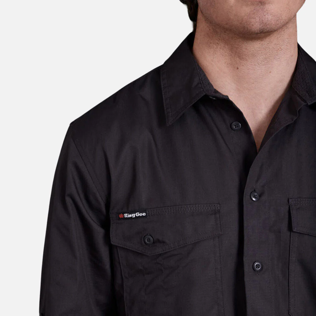 King Gee Workcool 2 Lightweight Ripstop Long Sleeve Work Shirt (K14820) - Image 4