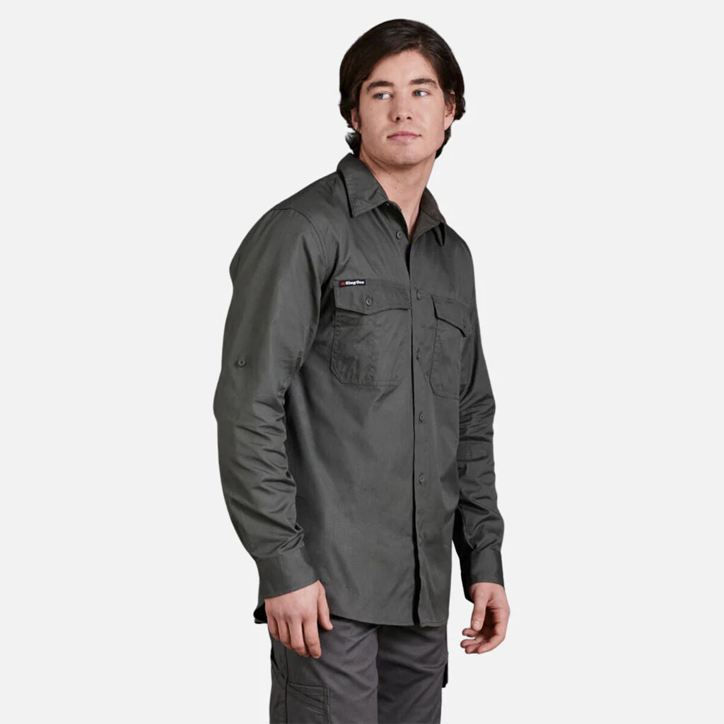 King Gee Workcool 2 Lightweight Ripstop Long Sleeve Work Shirt (K14820) - Image 9