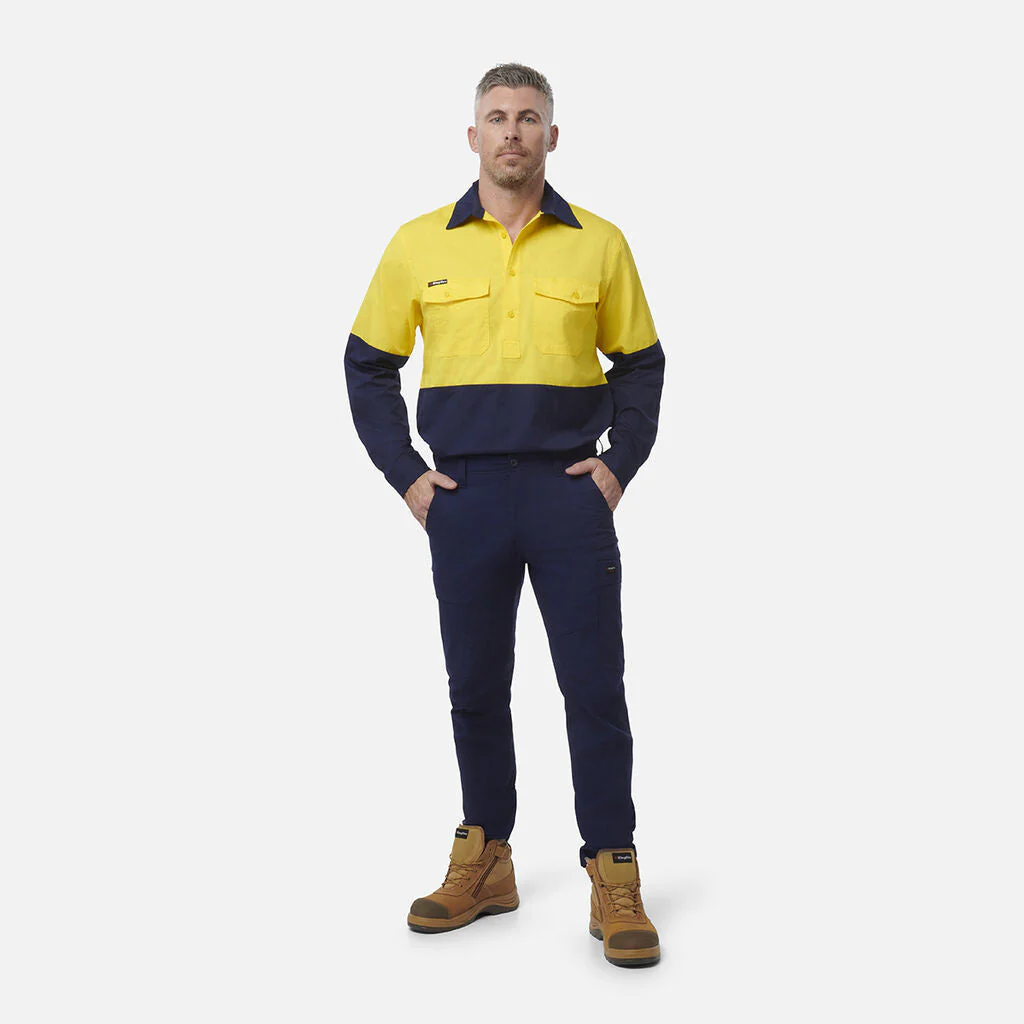 King Gee Workcool 2 Hi-Vis Two Tone Closed Front Long Sleeve Shirt (K54876) - Image 6