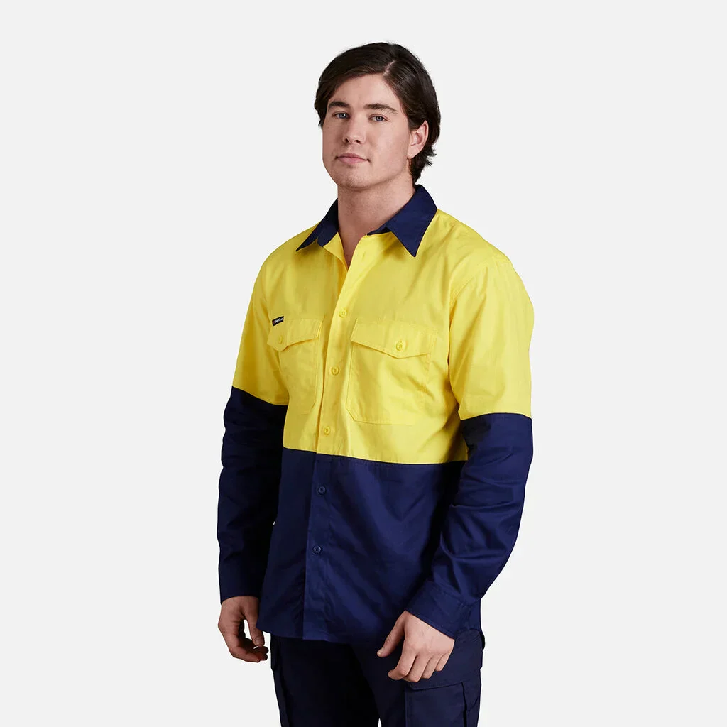 King Gee Workcool 2 Hi-Vis Two Tone Long Sleeve Drill Work Shirt (K54870) - Image 15