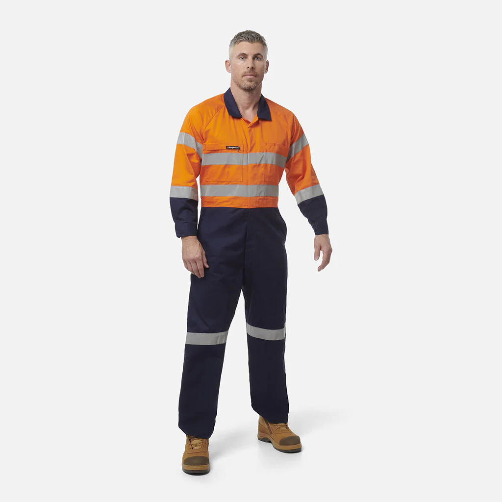 King Gee Originals Hi-Vis Reflective Two Tone Drill Work Overalls (K51525) - Image 3