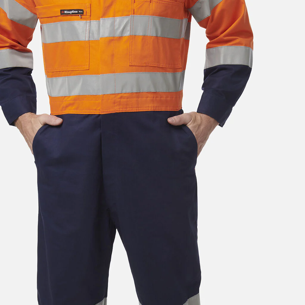 King Gee Originals Hi-Vis Reflective Two Tone Drill Work Overalls (K51525) - Image 8