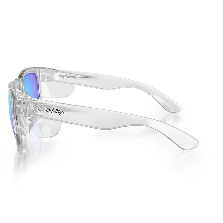 Safestyle Fusions Clear Frame Mirror Blue Polarised Lens (FCBP100) - Image 5