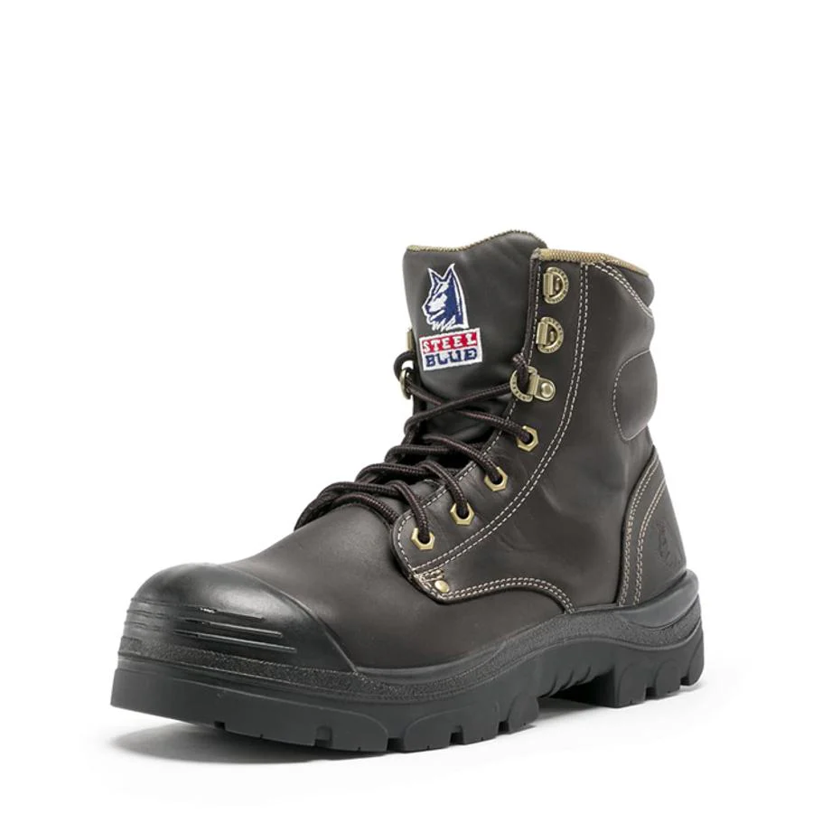 Steel Blue Argyle Lace-Up Safety Boot with Bump Cap (332102) - Image 5